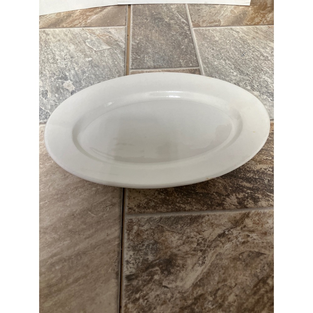 Buffalo China White Ironstone Oval Platter Vintage Restaurant Ware 11.5 Inch